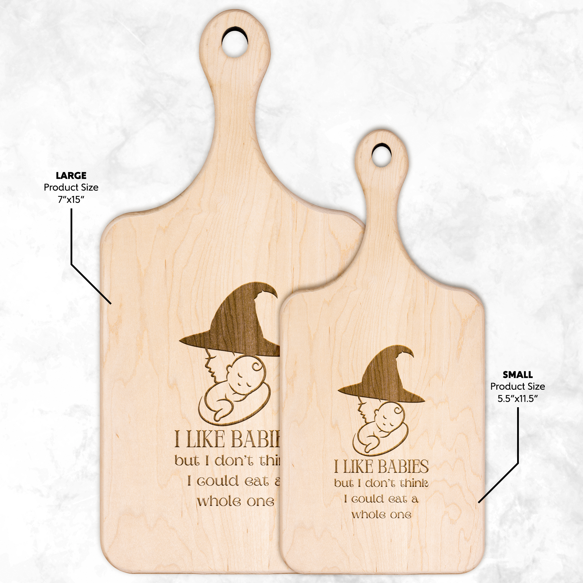 I Like Babies But I Don't Think I Could Eat A Whole One Hardwood Cutting Board - Image 3