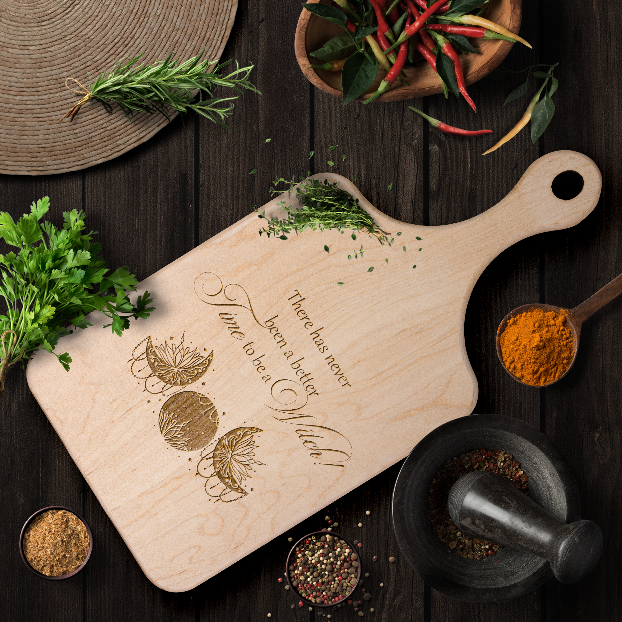 There Has Never Been A Better Time To Be A Witch Hardwood Cutting Board - Image 3