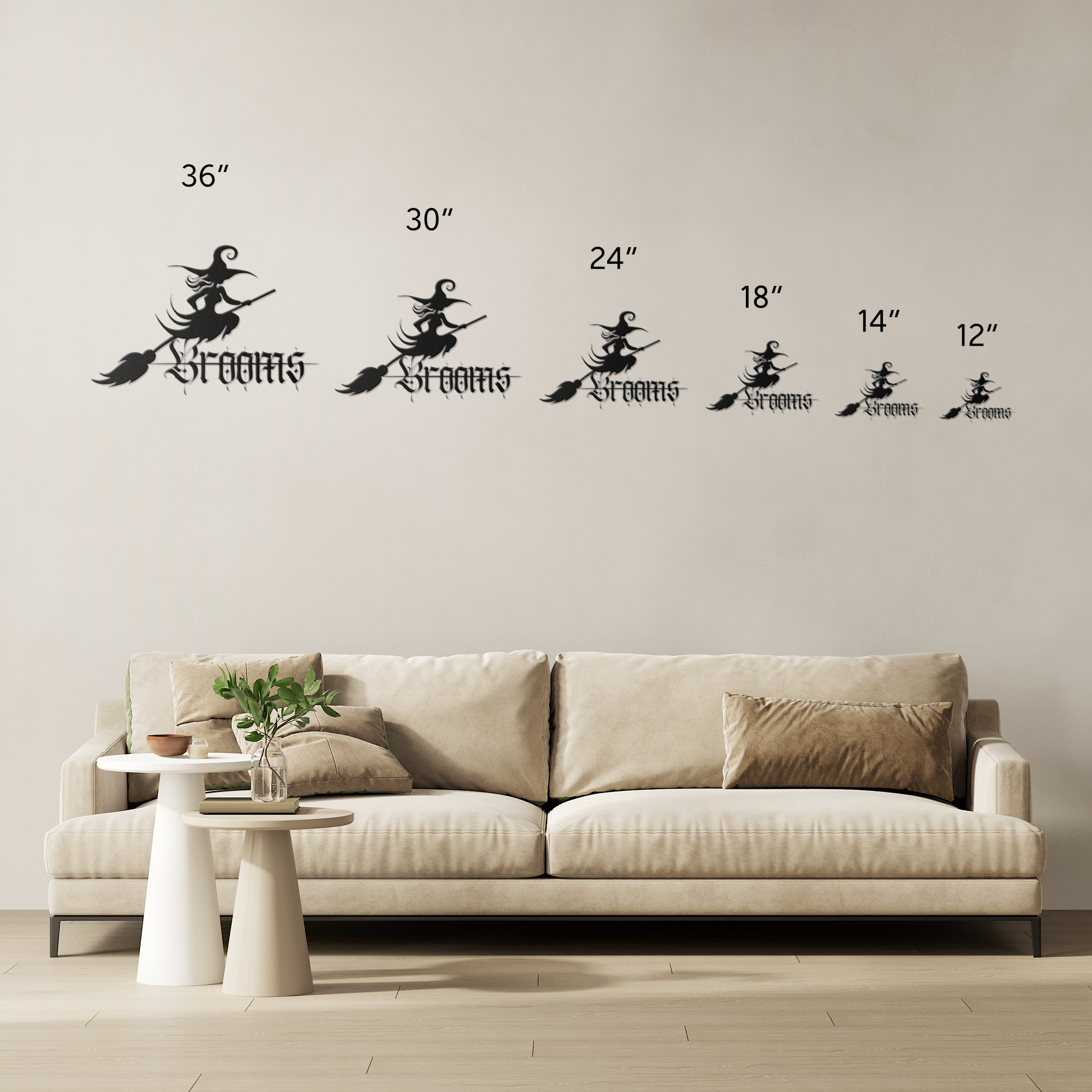 Brooms Flying Witch Metal Wall Art - Image 4