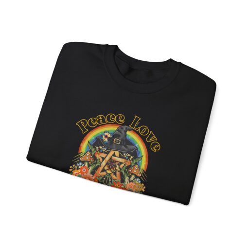 Peace Love Magick Hippie Witch | Pentacle | Pentagram | Hippie | Peace Sign | Crewneck Sweatshirt - Image 7