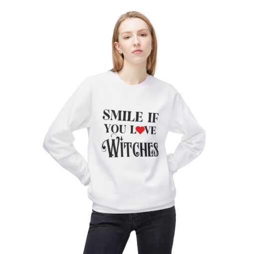 SMILE IF YOU LOVE WITCHES | Unisex Midweight Softstyle Fleece Crewneck Sweatshirt - Image 5