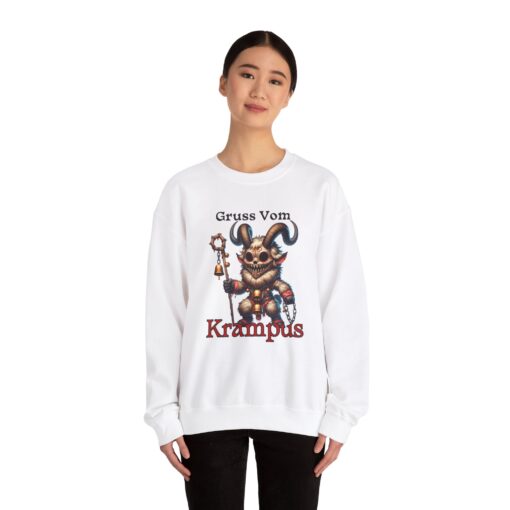 Gruss Vom Krampus White Crewneck Sweatshirt | Sabbat | Yule | Christmas | Krampus | Witchmas - Image 3