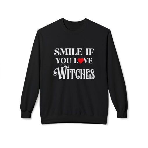 SMILE IF YOU LOVE WITCHES | Unisex Midweight Softstyle Fleece Crewneck Sweatshirt - Image 11