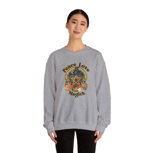 Peace Love Magick Hippie Witch | Pentacle | Pentagram | Hippie | Peace Sign | Crewneck Sweatshirt - Image 12