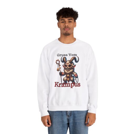 Gruss Vom Krampus White Crewneck Sweatshirt | Sabbat | Yule | Christmas | Krampus | Witchmas - Image 4