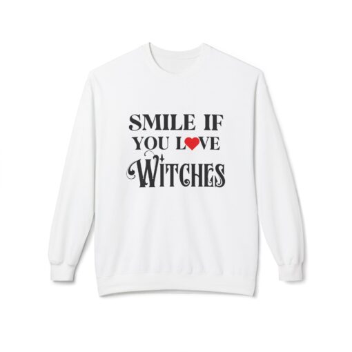 SMILE IF YOU LOVE WITCHES | Unisex Midweight Softstyle Fleece Crewneck Sweatshirt