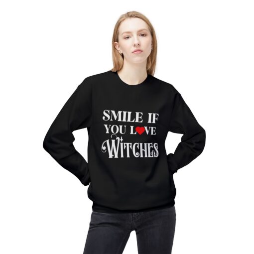 SMILE IF YOU LOVE WITCHES | Unisex Midweight Softstyle Fleece Crewneck Sweatshirt - Image 4