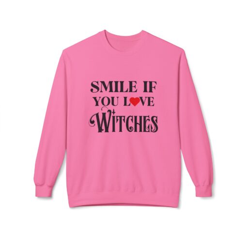 SMILE IF YOU LOVE WITCHES | Unisex Midweight Softstyle Fleece Crewneck Sweatshirt - Image 10