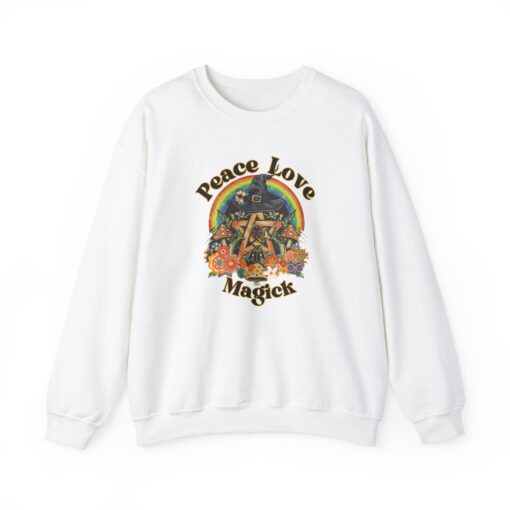 Peace Love Magick Hippie Witch | Pentacle | Pentagram | Hippie | Peace Sign | Crewneck Sweatshirt