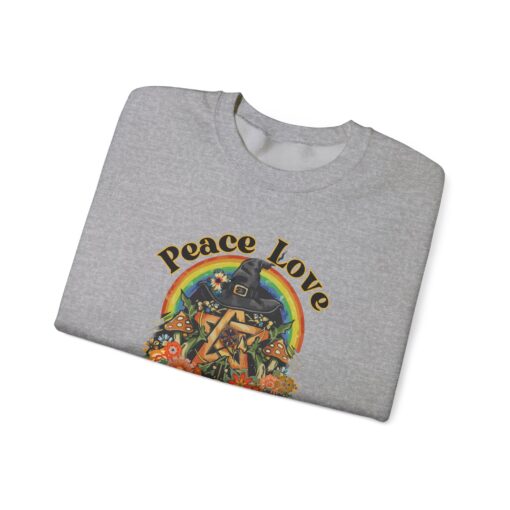 Peace Love Magick Hippie Witch | Pentacle | Pentagram | Hippie | Peace Sign | Crewneck Sweatshirt - Image 11